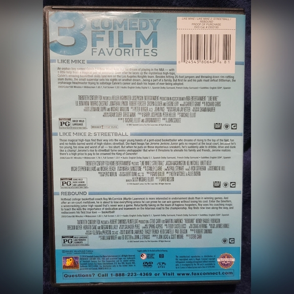 Like Mike / Like Mike 2: Streetball / Rebound, Triple Feature, DVD - Picture 2 of 2